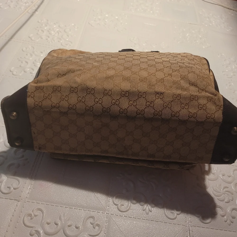 GUCCI GG CANVAS XL CARRY ON TRAVEL WEEKEND Duffle Gym BAG VINTAGE 1960 AUTHENTIC - Picture 7 of 14